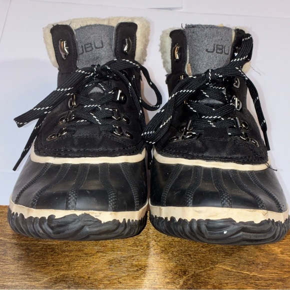 JBU Ali Waterproof Bootie Black Outdoor Faux Fur Rain Snow Ankle Boot Sz 11 - Picture 4 of 7